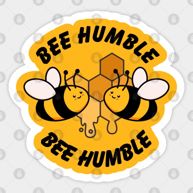 Bee Humble, Funny Bee Design Sticker by Teesquares
